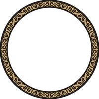 round golden Kazakh national frame. Ornamental circle. Ethnic pattern of nomadic peoples of the Great Steppe, Kyrgyz, Mongols, Bashkirs, Buryats, Kalmyks vector