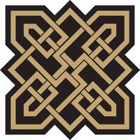 gold and black Celtic knot. Ornament of ancient European peoples. The sign and symbol of the Irish, Scots, Britons, Franks. vector