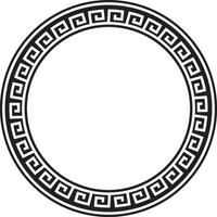 round monochrome classic frame. Greek meander. Patterns of Greece and ancient Rome. Circle european border vector