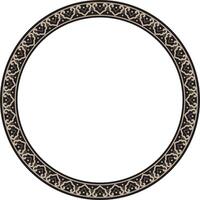 gold and black round Chinese ornament. Frame, border, circle, ring of Asian peoples of the East. vector