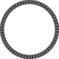 round monochrome classic frame. Greek wave meander. Patterns of Greece and ancient Rome. Circle european border. vector