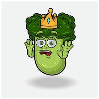 Broccoli Mascot Character Cartoon With Shocked expression. vector