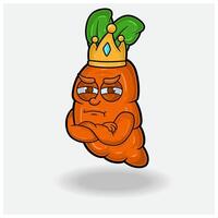 Carrot Mascot Character Cartoon With Jealous expression. vector