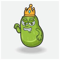 Pear Fruit Mascot Character Cartoon With Angry expression. vector
