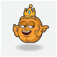 Apricot Mascot Character Cartoon With Smug expression. vector