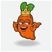 Carrot Mascot Character Cartoon With Smug expression. vector