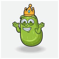 Pear Fruit Mascot Character Cartoon With Dont Know Smile expression. vector