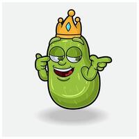 Pear Fruit Mascot Character Cartoon With Smug expression. vector