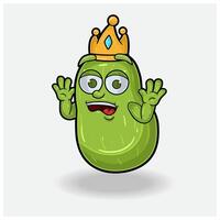 Pera Fruta mascota personaje dibujos animados con conmocionado expresión. vector