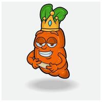 Carrot Mascot Character Cartoon With Love struck expression. vector