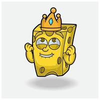 Cheese Mascot Character Cartoon With Happy expression. vector