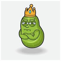 Pear Fruit Mascot Character Cartoon With Jealous expression. vector