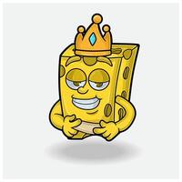 Cheese Mascot Character Cartoon With Love struck expression. vector