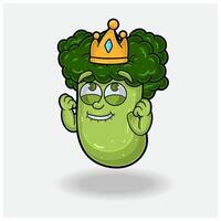 Broccoli Mascot Character Cartoon With Happy expression. vector