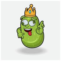 Pear Fruit Mascot Character Cartoon With Crazy expression. vector