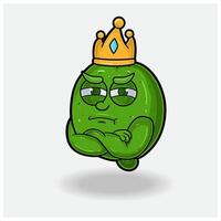 Lime Mascot Character Cartoon With Jealous expression. vector