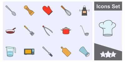 cooking icon set symbol collection, logo isolated illustration vector