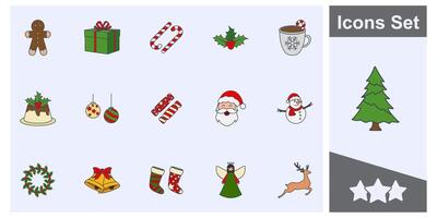 alegre Navidad moderno minimalista concepto icono conjunto símbolo recopilación, logo aislado ilustración vector