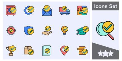 Check Mark Approve concept icon set symbol collection, logo isolated illustration vector