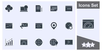 SEO, Search Engine Optimization icon set symbol collection, logo isolated illustration vector