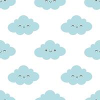 Minimalist abstract seamless pattern with cute smiling cloud. Seamless pattern for wallpaper, textile, fabric, wrapping paper vector