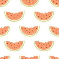Seamless pattern with cute watermelon slices. Fruits seamless pattern vector