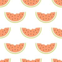 Seamless pattern with cute watermelon slices. Fruits seamless pattern vector