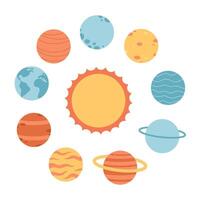 planetas de solar sistema vector