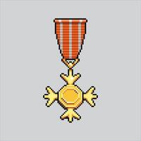 Pixel art illustration Military Medal. Pixelated Medal. Military Medal War pixelated for the pixel art game and icon for website and game. old school retro. vector