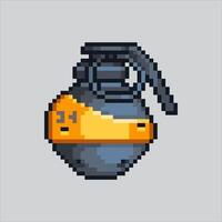 Pixel art illustration Grenade. Pixelated Grenade . Military grenade war army pixelated for the pixel art game and icon for website and game. old school retro. vector
