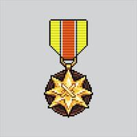 Pixel art illustration Military Medal. Pixelated Medal. Military Medal War pixelated for the pixel art game and icon for website and game. old school retro. vector