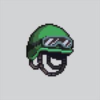 Pixel art illustration Military Helmet. Pixelated Helmet. Military Helmet War pixelated for the pixel art game and icon for website and game. old school retro. vector