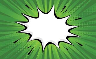 Green Comic Cartoon Background Stars Template vector