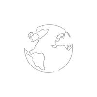 Earth continuous line drawing. environment earth illustration. flat design. eps 10. monoline. vector