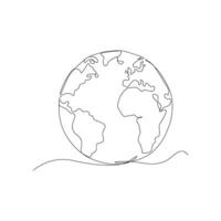 Earth continuous line drawing. environment earth illustration. flat design. eps 10. monoline. vector