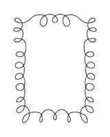 Free drawn rectangular vertical empty frame. Isolated illustration for decor and design. vector