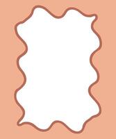 Cute curved frame box. Geometric abstract background. Hand drawn illustration isolated on white background. vector