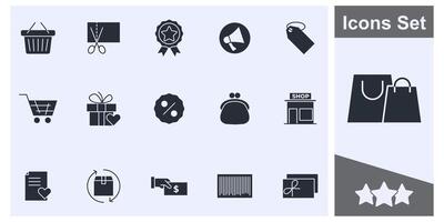 Shopping malls, retail icon set symbol collection, logo isolated illustration vector