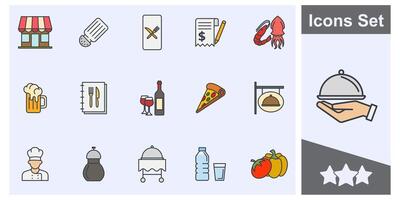 Restaurant icon set symbol collection, logo isolated illustration vector