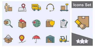 Delivery logistic icon set symbol collection, logo isolated illustration vector