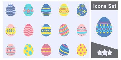 Pascua de Resurrección huevos icono conjunto símbolo recopilación, logo aislado ilustración vector