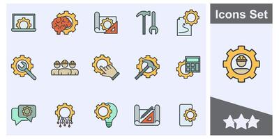 engineering icon set symbol collection, logo isolated illustration vector