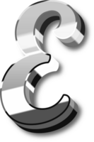 Silver Alphabet Letter and Number png