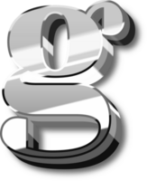 Silver Alphabet Letter and Number png