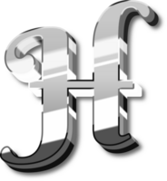 Silver Alphabet Letter and Number png