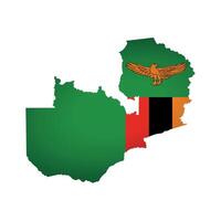 ilustración. oficial bandera de Zambia. nacional bandera con águila y rojo, negro, amarillo rayas en verde antecedentes. creativo diseño en bajo escuela politécnica estilo vector