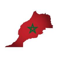 isolated simplified illustration icon with silhouette of Morocco map without disputed territory of Western Sahara. National Moroccan flag. White background. vector