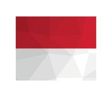 illustration. Official symbol of Monaco. National flag with red and white stripes. Creative design in low poly style with triangular shapes. Gradient effect vector