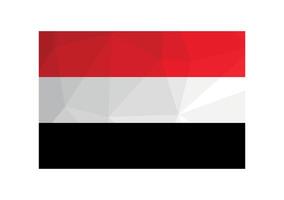 illustration. Official symbol of Yemen. National flag with red, white, black stripes. Creative design in low poly style with triangular shapes. Gradient effect vector