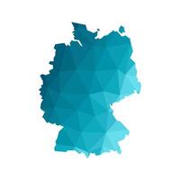 aislado ilustración con simplificado azul silueta de Alemania mapa. poligonal geométrico estilo, triangular formas blanco antecedentes vector